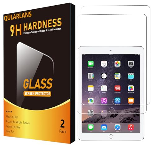 Qularlans Displayschutzfolie aus gehärtetem Glas, kompatibel mit iPad 6. 5. Generation 9,7 Zoll (Modell A1822/A1823/A1893/A1954), 2 Stück