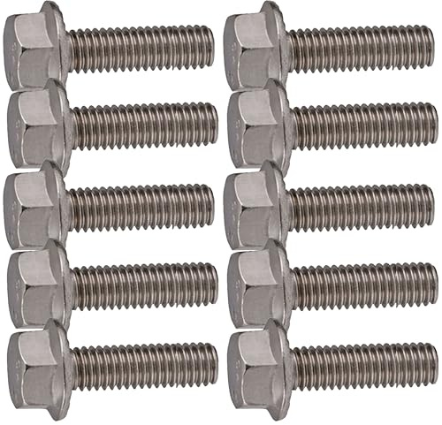 M8 x 25mm Flanged Hex Bolts Fully Threaded A2 Stainless Steel - Secure Fastening Solution for Various Applications (Pack of 10)