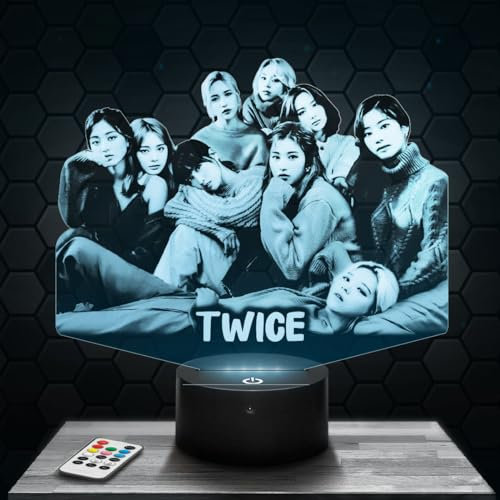 Lampephoto.fr - Twice 3D Lampe, Touch Nachtlicht, Deko Zimmer Mädchen Lampe 3D Twiceobjekt k-pop Korea Koreanischer Pop Geschenk gedämpftes deko, Eigenartig Geschenk Weihnachten Teenager TOP