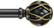 Curtain Poles,Top Thick Tube, Never Bend, Adjustable Single Drapery Pole 45 to 369 cm (17.7-145.3 inch), Black Curtain Poles for Windows 40 to 364 cm