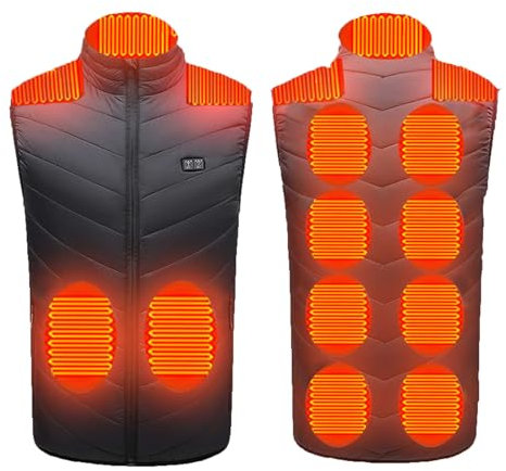 Beheizbare Weste Heizweste Herren Damen Beheizte Weste Jacke Jagd Beheizbare Jacke Mit 3 Einstellbare Temperatur ärmellos Jacke Mit Heizung USB elektrisch Heated Vest Wärmende Gilet Wärmeweste