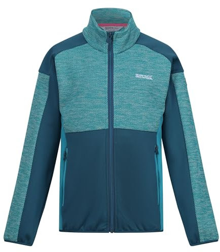 Regatta Mädchen Kids' Junior Highton Iii Full Zip Fleece, Tahoe Blue/Moroccan Blue, 7-8 Jahre