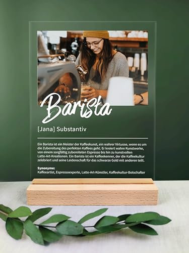 Barista Geschenk personalisiert - Acryl Geschenk - Definition: Barista - Barista Geschenk, Barista Geschenke, Barista Deko, Geschenk für Barista, Geschenke Barista