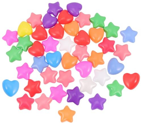 60 Stück Bunte Ozeanbälle in Herz- und Sternform für Kinder – sicheres Schwimmspielzeug aus Kunststoff für Bällebad, Party und Spielzeit