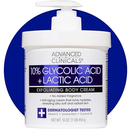 Advanced Clinicals - Feuchtigkeitsspendende Hautpflege Körperlotion mit 10% Glykolsäure und Milchsäure | AHA Exfoliating KP Bump Eraser B