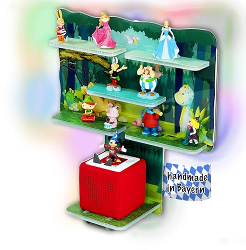 Smagnon Tonie Regal aus Acryl mit LED Beleuchtung - Passend für Toniebox oder Tonie Figuren für Jungs und Mädchen (Dinosaurier)