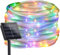 DINOWIN LED Tube Lumineux Solaire 5M 50LED Étanche Guirlande Ruban Lumineuse Tube 8 Modes Guirlandes Tubes Lumineuses Décorations pour Jardin, Noël, Fête (Multicolore)