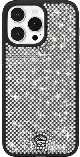 VELVET CAVIAR Designer Bling Case Compatible with iPhone 14 Pro Max - Luxury Rhinestone Diamond Phone Case (Sparkly Crystals, Black Base)