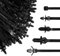 Sarini 160 pcs Universal Push Mount Cable Ties for Car Wiring Harness 5 Sizes Black Nylon Cable Ties for Car Mount and Automotive Cable Management