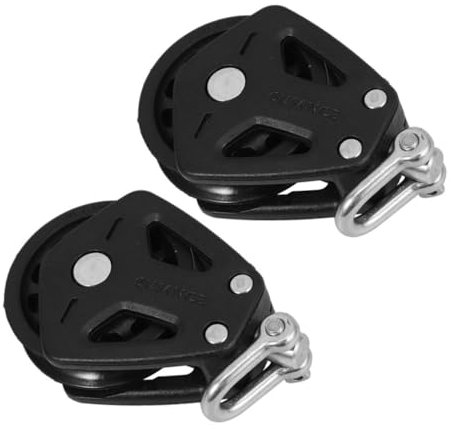 BELLIFFY 2stücke Edelstahl-blockrolle Mit Nylon-Seil Drehbarer Hebeseilrolle Anwendungen Turnflaschenzug Mit Doppelkopf Nylon-doppelrolle Für Schiffszubehör Bootsflaschenzug Mit Lagerblock