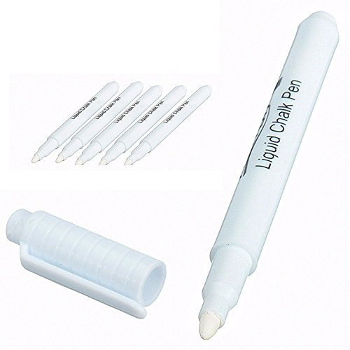 Generic 6 weiße Flüssigkreide-Marker, Kreidestifte, waschbare Fenstermalstifte, Glasmarker, 13,5 cm, Keilspitze, wasserabweisend, Erwachsene, Büro, Restaurant, Lehrer, Studenten, Künstler