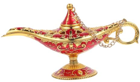 Cabilock magische Lampe Zirkus LED Lichter Männer Teelichter Laternen für Kerzen dekorative Wunschlampe Tischdekoration Wohnkultur Lampenmodell Dekore Vintage Wunschlampe Legierung rot