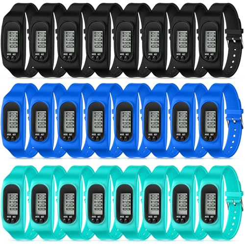 Geyoga Walking Running Pedometer Watch, Dark Sport Multi, 24 Pcs