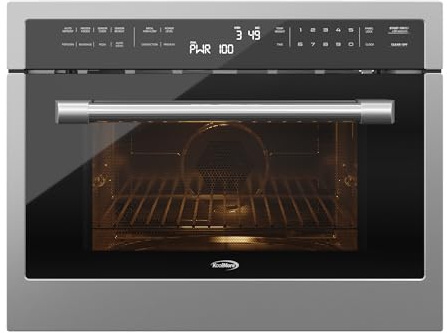 KoolMore COM-24SS Combination of integrated 24 inch convection oven and microwave with handle, soft-close door, power 1000 W, stainless steel finish, LCD display incl