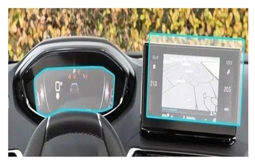 IYHJFFG Auto GPS Displayschutzfolie Navi Für Peugeot Für 5008 2021 Auto Navigtion LCD Screen Schutz Film Aufkleber Dashboard Schutz(Gps and instrument)