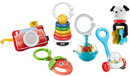 Fisher-Price FBH63 - Spielspaß Geschenkset, 6 Fisher-Price Produkte inklsive Beißring und Rassel, ab 3 Monaten