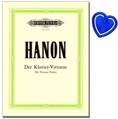 Hanon Charles Louis - Klavier Noten - Neue und durch Ergänzungsübungen erweiterte Ausgabe - Eine der grundlegenden Technikschulen für Pianisten mit herzförmiger Notenklammer