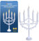 The Christmas Workshop Battery Operated 5 Candle Flickering LED Candleabra, Metal, White
