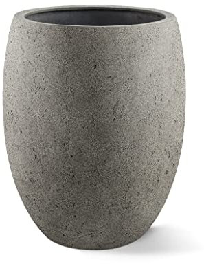 Luca Lifestyle Pflanzkübel ''Grigio Tall Balloon'' Grau Rund Fiberglas *5 Jahre Garantie* - 55x55x68 cm - Premium Qualität - F444