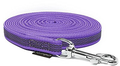 Mystique® Gummierte Schleppleine 15mm mit Handschlaufe Standard Karabiner lila 5m