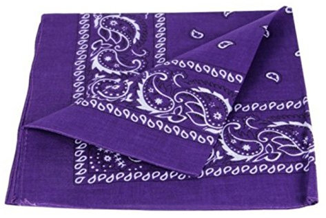 PURECITY© Bandana Original Paisley Pure Cotone Foulard Qualità Superiore - Dimensioni 52 cm x 52 cm - Nuova collezione, 12 # Viola, Taglia unica