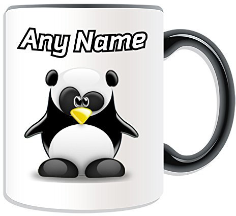 Tazza personalizzabile con panda (pinguino animale costume design colore) nome messaggio unico sciocco divertente novità cinese orso cinese gigante nero bianco cucciolo di bambù