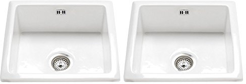 Astini Hampton 200 2.0 Bowl White Ceramic Undermount/Inset Kitchen Sink & Waste