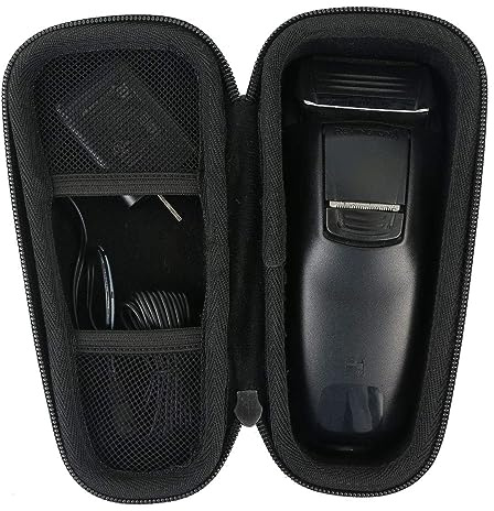 Khanka Hard Case for Philips Series 3000 5000 7000 9000/AquaTouch AT899 AT896 AT890 Wet&Dry Men’s Electric Shaver Trimmer,fits UK 2-Pin Plug.Case Only(Black Zipper)