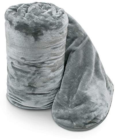 Intimates Mink Faux Fur Throw 150x200, Large 2 Seater Sofa/Bed Blanket (Silver/Grey)