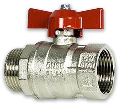 Messing Kugelhahn mit Flügelgriff 1/2''IG - 1/2''AG [DN15-DN15]