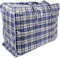 PLASTIKTASCHE Auswahl Jumbo Unterbettkommode Wäschetasche Aufbewahrungs Tasche kariert XXL XL L GROß (Blau 60x50x25 cm)
