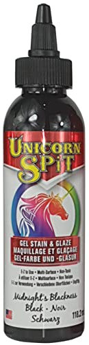 Unicorn SPiT Midnight's Blackness 5770010 Gel Stain and Glaze Black Water-Based Paint 118ml
