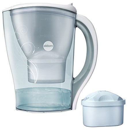 Eldom DF100 Jarra de Filtrado de Agua con 1 Cartucho, Filtro de Agua que Reduce la Cal y el Cloro, 2,5 Litros