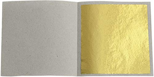 100 Blatt Blattgold Imitation Blattmetall Schlagmetall zum Vergolden & Basteln Kunstprojekt Handwerk Vergoldung Dekoration Möbel Malerei