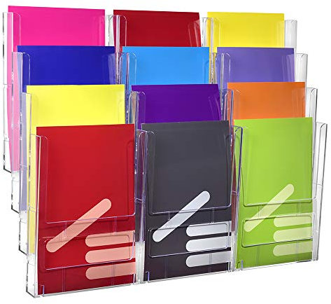 12-Fach DIN A4 Wandprospekthalter/Dokumentenhalter/Prospektspender/Wandhalter/Mehrfach