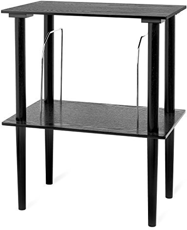 Victrola Wooden Stand for Wooden Music Centers with Record Holder Shelf, Black