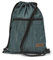 By Bers Leon großer Premium Turnbeutel mit Innentaschen Rucksack Tasche Damen Herren Teenager Gym Bag Draw String 45x34cm für Sport Reise Alltag Einkauf (denimgrün_Zipper2)
