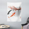 ABAKUHAUS japanisch Wandteppich, Koi Karpfen-Fische Paar aus Weiches Mikrofaser Stoff Waschbar ohne Verblassen Digitaldruck, 110 x 150 cm, Orange Grau