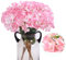 Kimura's Cabin Künstliche Hortensien aus Seide, Blumensträuße, künstliche Hortensien, Stiel, 3 Stück, für Zuhause, Tischdekoration, Hochzeit, Party, Dekoration (hellrosa)