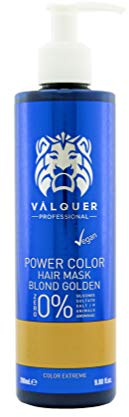 VALQUER Power Color Rubio Mascarilla Capilar | 275 ml | Potenciador de Color para Cabello Teñido o Natural | Coloración Temporal con Ingredientes Naturales Sin Sulfatos | Vegano