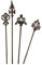 Loberon Rosenstäbe 4er Set Baton - Antikbraunes Gusseisen, Nostalgie-Look, Dekorative Pflanzenstütze, 100 cm
