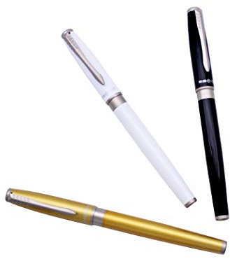 Abcsea 3 Stück HERO Extra Feine Nib Füllfederhalter Set, Business Pen, Schwarz, Weiß und Gelb