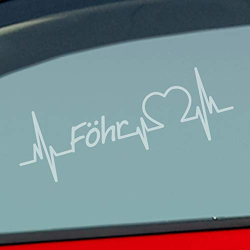 Hellweg Druckerei Föhr Herz Puls Insel Island Nordsee Liebe Love Auto Aufkleber Sticker Heckscheibenaufkleber
