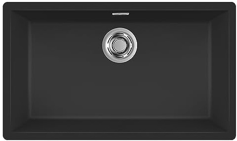 ELLECI LKZ13086 | Lavello da cucina incasso/sospeso in KERATEK ZEN 130 | Colore : Nero