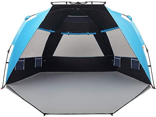 Easthills Outdoors Instant Shader Dark Shelter Pop Up Beach Tent Sun Shelter with UPF 50+ UV Protection for Kids & Family Pacific Blue