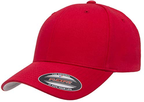 Flexfit Herren Taillierte Kappe aus Baumwoll-Twill Trucker-Mütze, Rot/Ausflug, einfarbig (Getaway Solids), L/XL