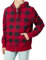 Amazon Essentials Sweat à Capuche en Polaire avec Fermeture Éclair intégrale (Grandes Tailles Disponibles) Homme, Noir Rouge Carreaux Lainés, L