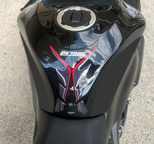 labelbike Adesivo 3D Moto Paraserbatoio Compatibile con Kawasaki | ZX-6R Ninja 636, Protezione in Resina, Antigraffio, Decorazione