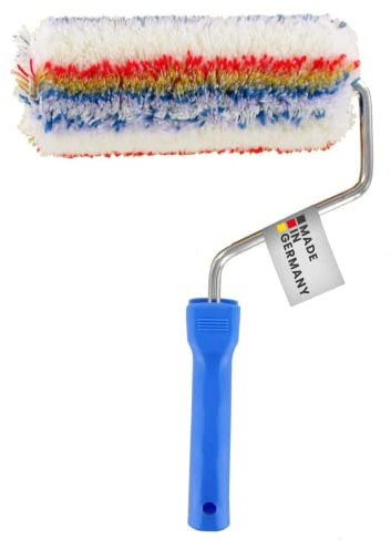 RIKAMA Farbroller | Anti-Spritz-Roller | Malerrolle | Farbwalze | Lackierroller | Malerbedarf | Fassadenroller | Malerwalze | Innen und Außen (7 / 175mm mit Halter)