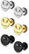 Flongo Ohrstecker Knopf Halloween Kürbis Gestüt Stecker Ohrringe Ohrhänger Fake Tunnel Fake Plug Illusion Fakeplugs Schwarz Silber Gold Elegant Herren, Damen Ohrschmuck 3 Paar Set